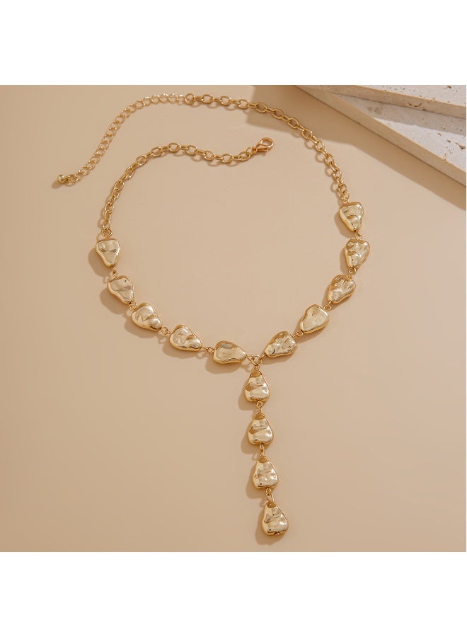 حقل قلادة Y ذات اللون المُغلف بالذهب 24 كرات، قلادة للسيدات، قلادة للفتيات - Image 3